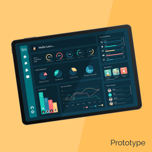 Vector tablet mockup of the project. Click the image to access the prototype of this project on Figma.