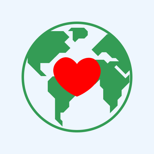Vector image of the Earth with a heart on top for the 'Green Energy' project. Click on this thumbnail to view the motion graphic project.