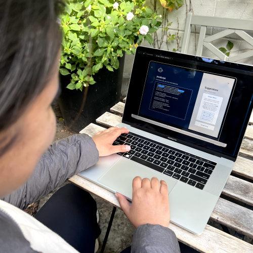Photograph of a user testing session conducted for this UX project.