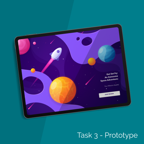 Vector tablet mockup of the project. Click the image to access the Task 3 prototype of this project on Figma.